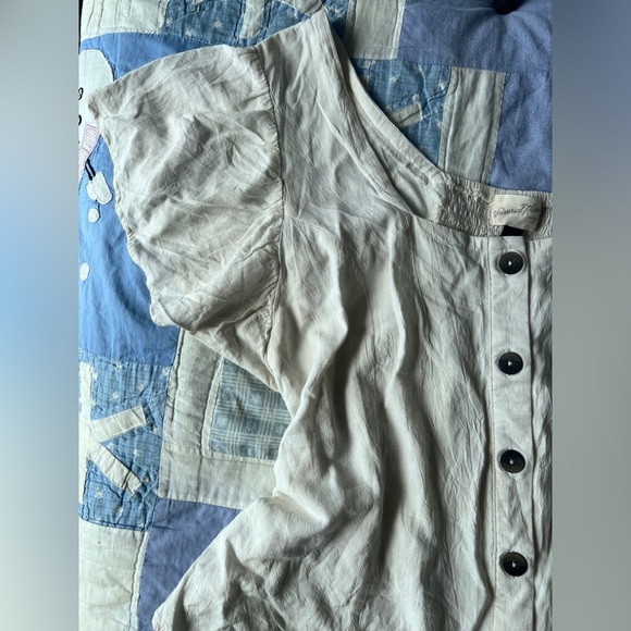 Universal Thread Womens White Flutter Sleeve Minimalist Boho Peasant Top Large - Picture 5 of 8